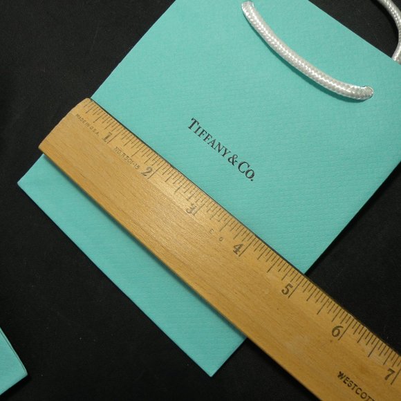 LOT of 4 Small Tiffany & Co. Blue Paper Bags NEW 6" x 5" T& Co. With Handles - Picture 3 of 6